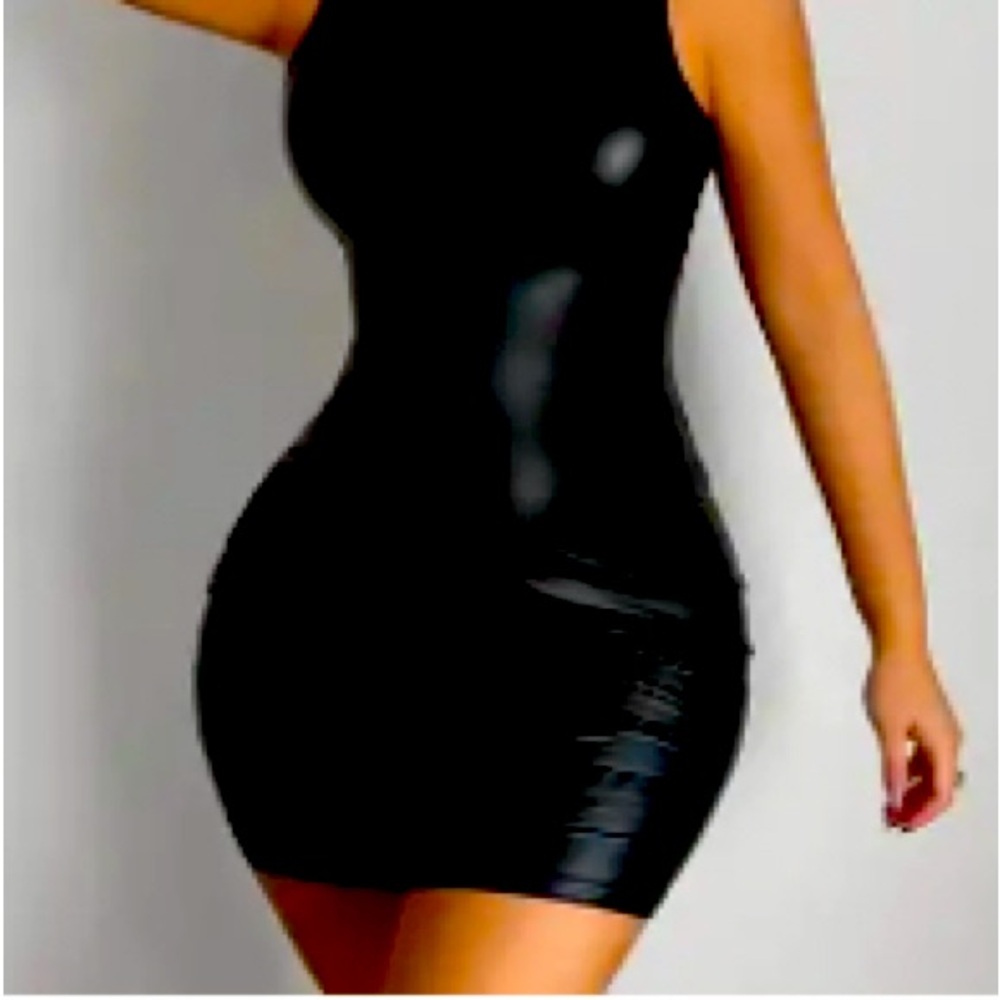 Faux leather baddie dress.